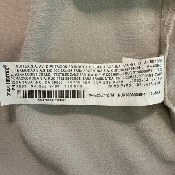 Zara Women's Button Tie Front Satin Top Size M Champagne Romantic Feminine - Picture 3 of 7